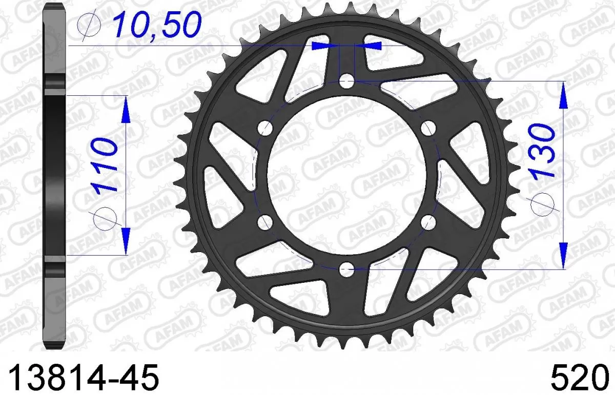 AFAM Sprocket Rear Aluminium 45T - 520