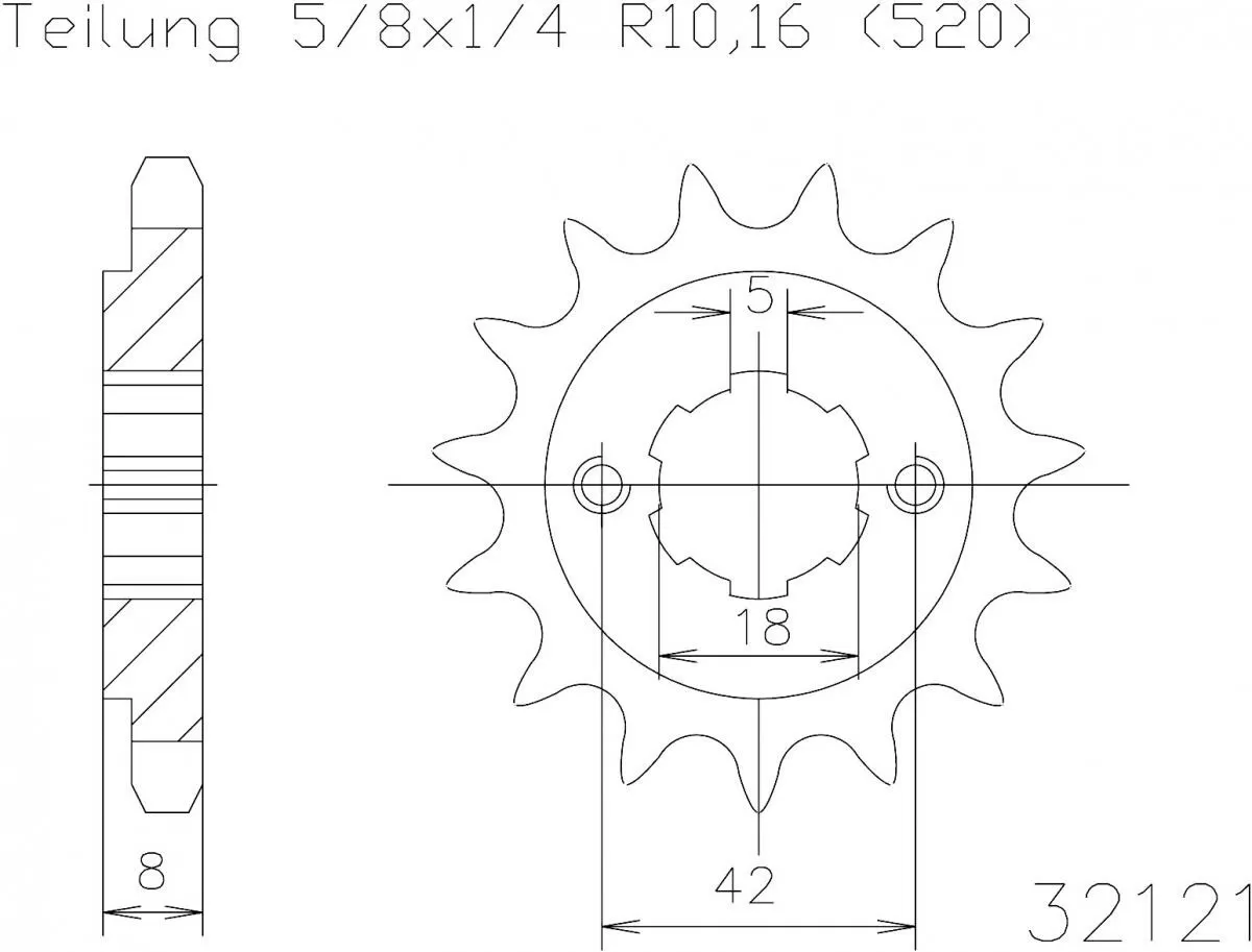 Esjot Sprocket Front 15T - 520