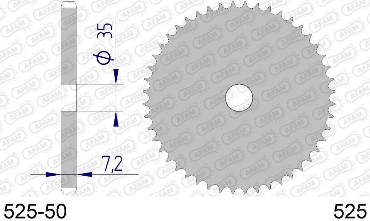 AFAM Sprocket Rear Aluminium - Blank - 525