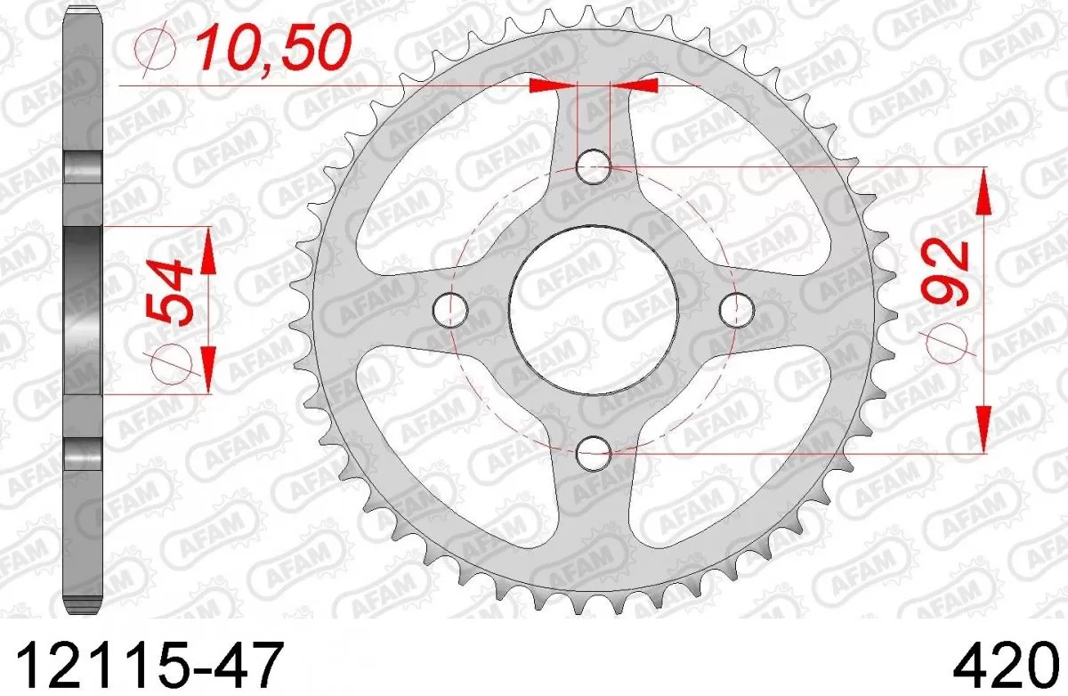 AFAM Sprocket Rear Steel 47T - 420