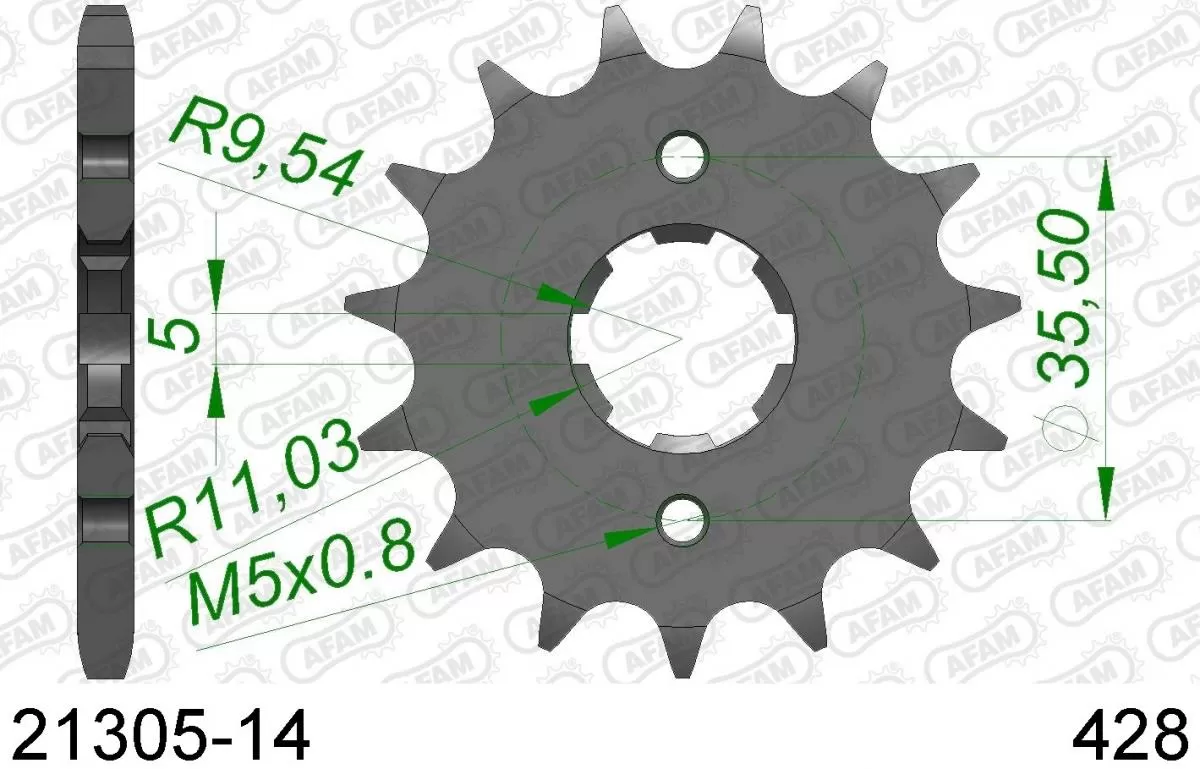 AFAM Sprocket Front 14T - 428
