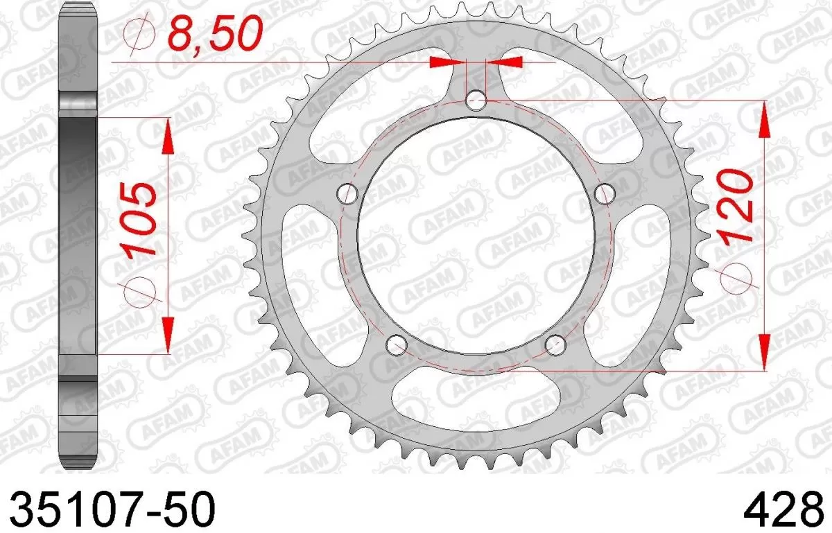 AFAM Sprocket Rear Steel 50T - 428