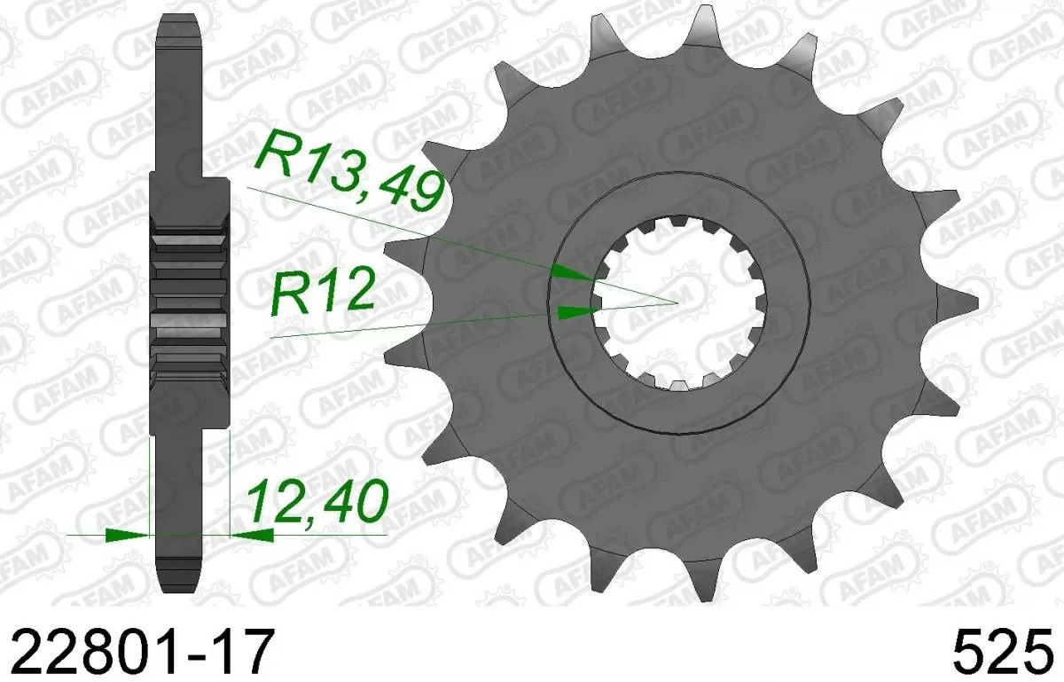 AFAM Sprocket Front 17T - 525