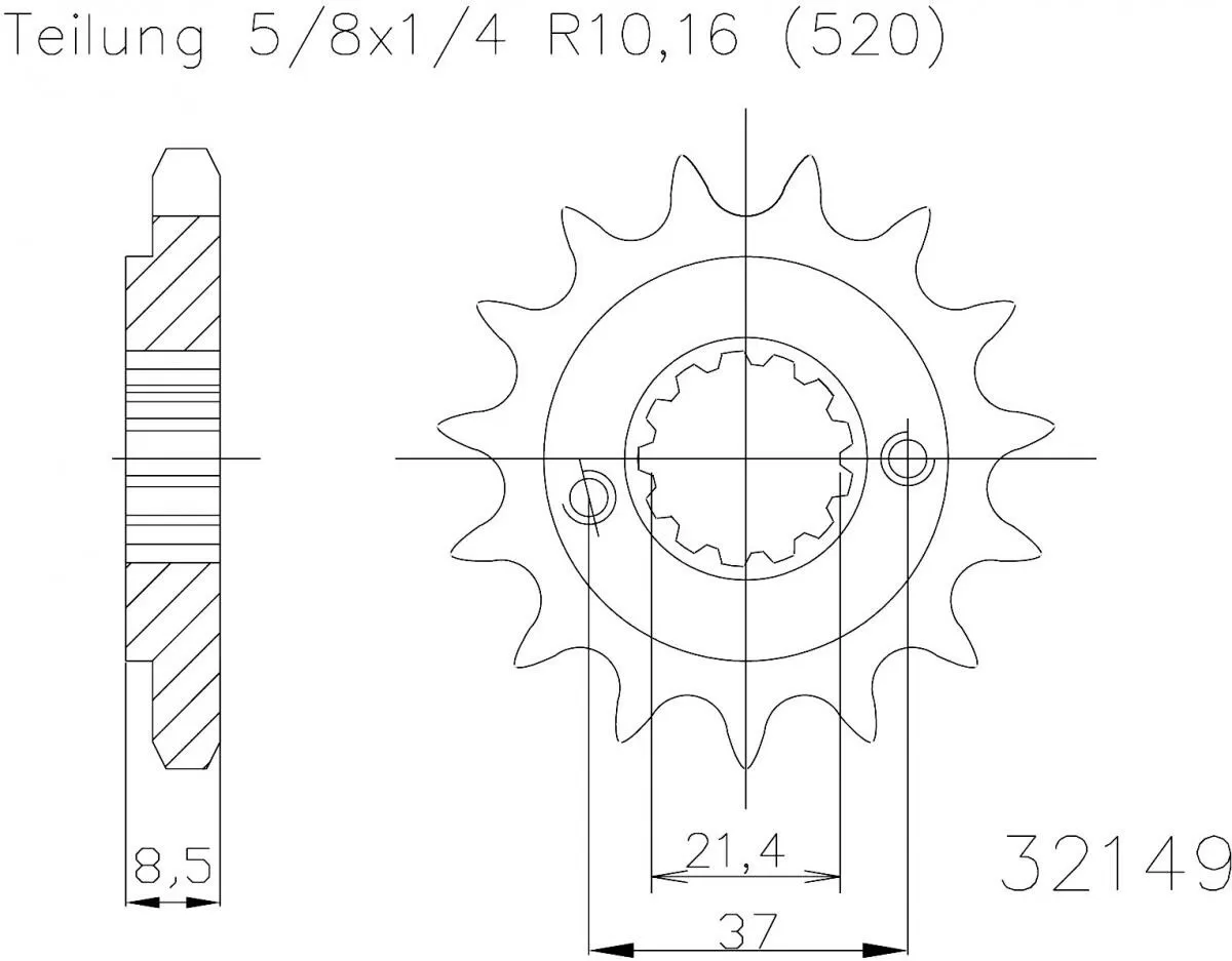 Esjot Sprocket Front 14T - 520