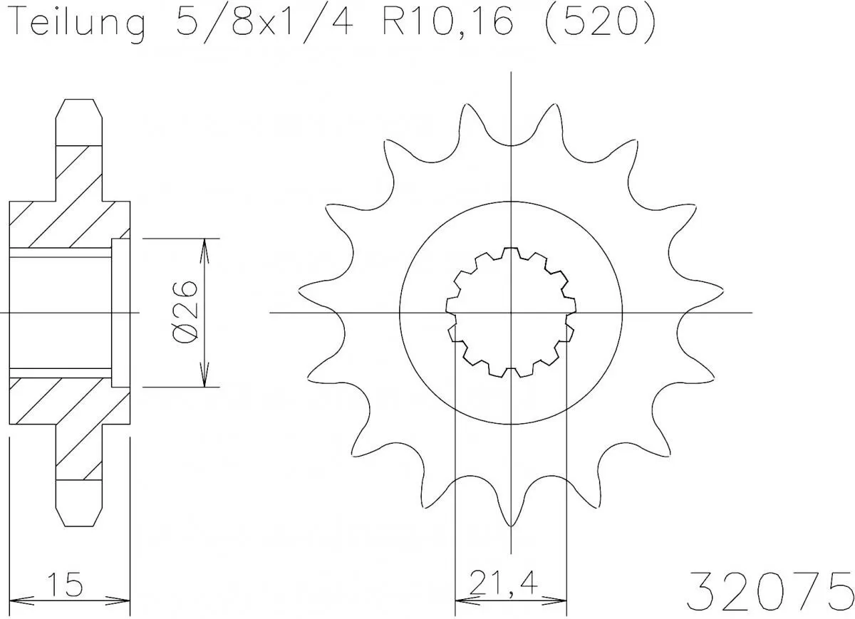 Esjot Sprocket Front 14T - 520