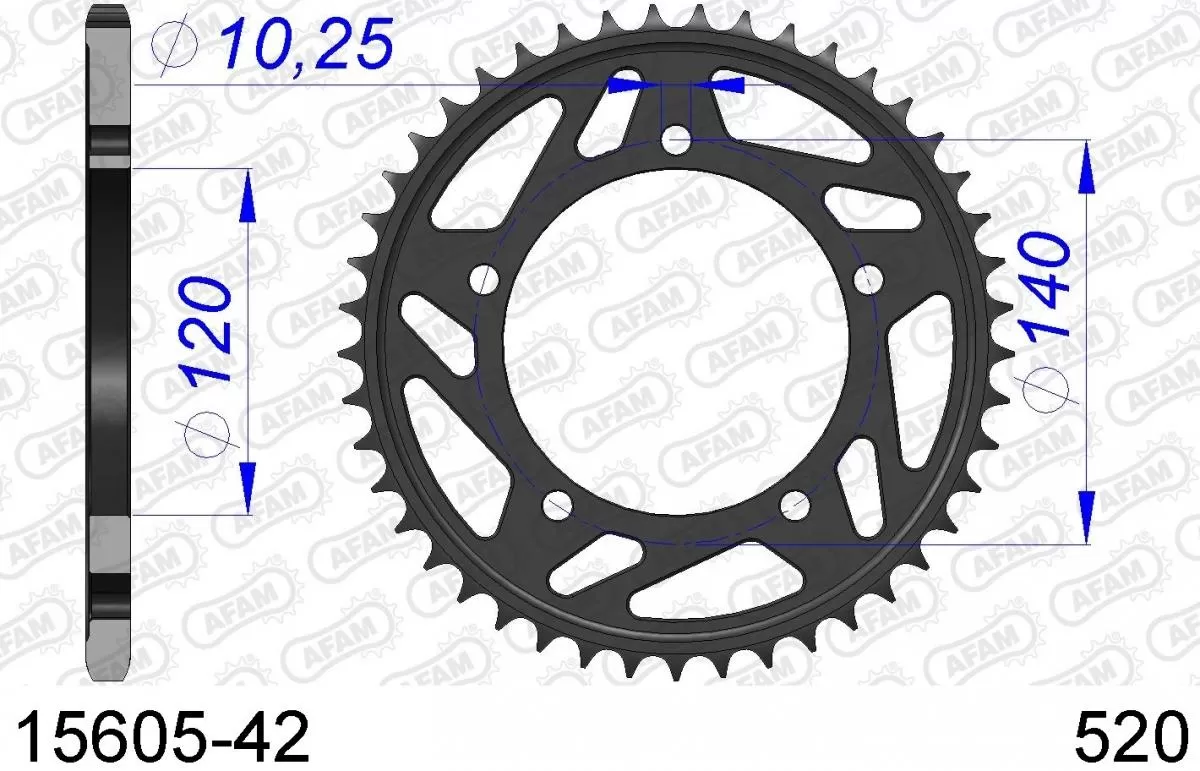 AFAM Sprocket Rear Aluminium 42T - 520