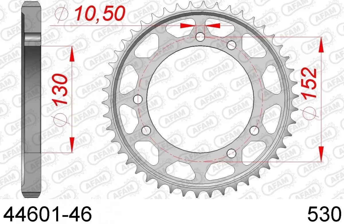 AFAM Sprocket Rear Steel 46T - 530