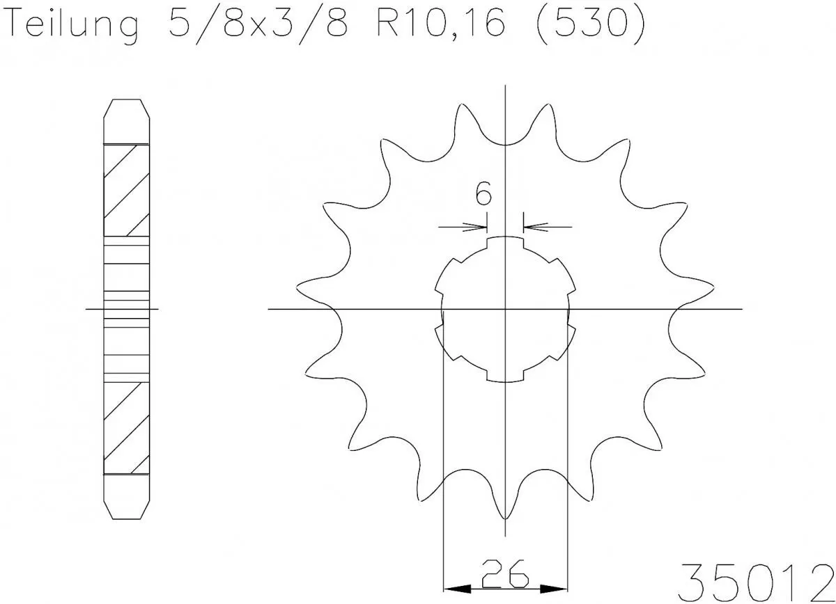 Esjot Sprocket Front 16T - 530