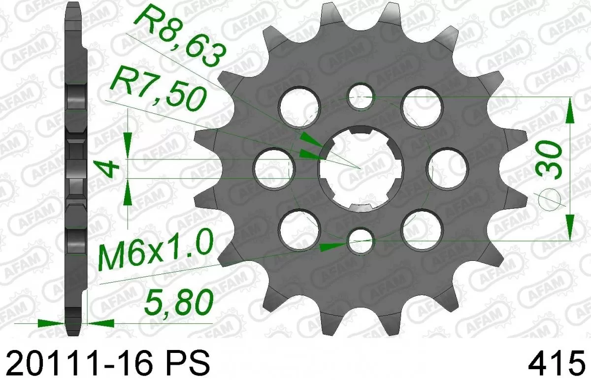 AFAM Sprocket Front 16T PS - 415