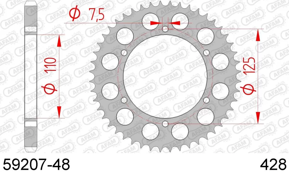 AFAM Sprocket Rear Steel 48T - 428