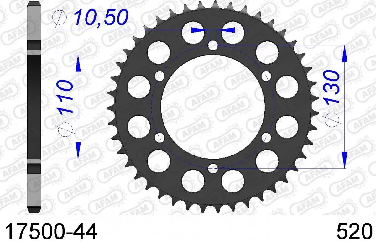 AFAM Sprocket Rear Aluminium 44T - 520