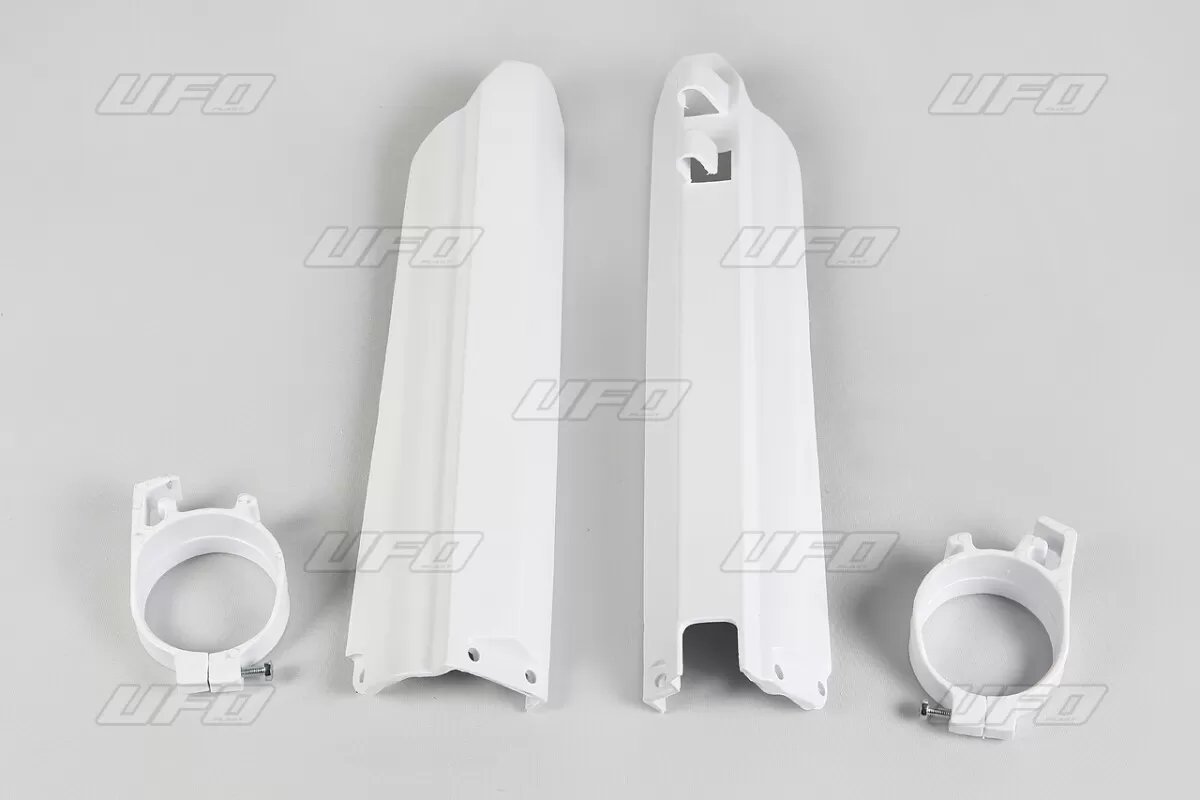 UFO Fork Slider Protectors White Yamaha YZ125/250 & YZF