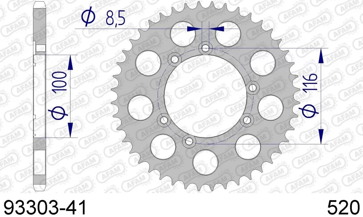 AFAM Sprocket Rear Aluminium 41T - 520