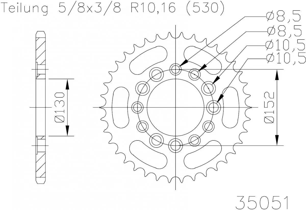 Esjot Sprocket Rear Steel 41T - 530