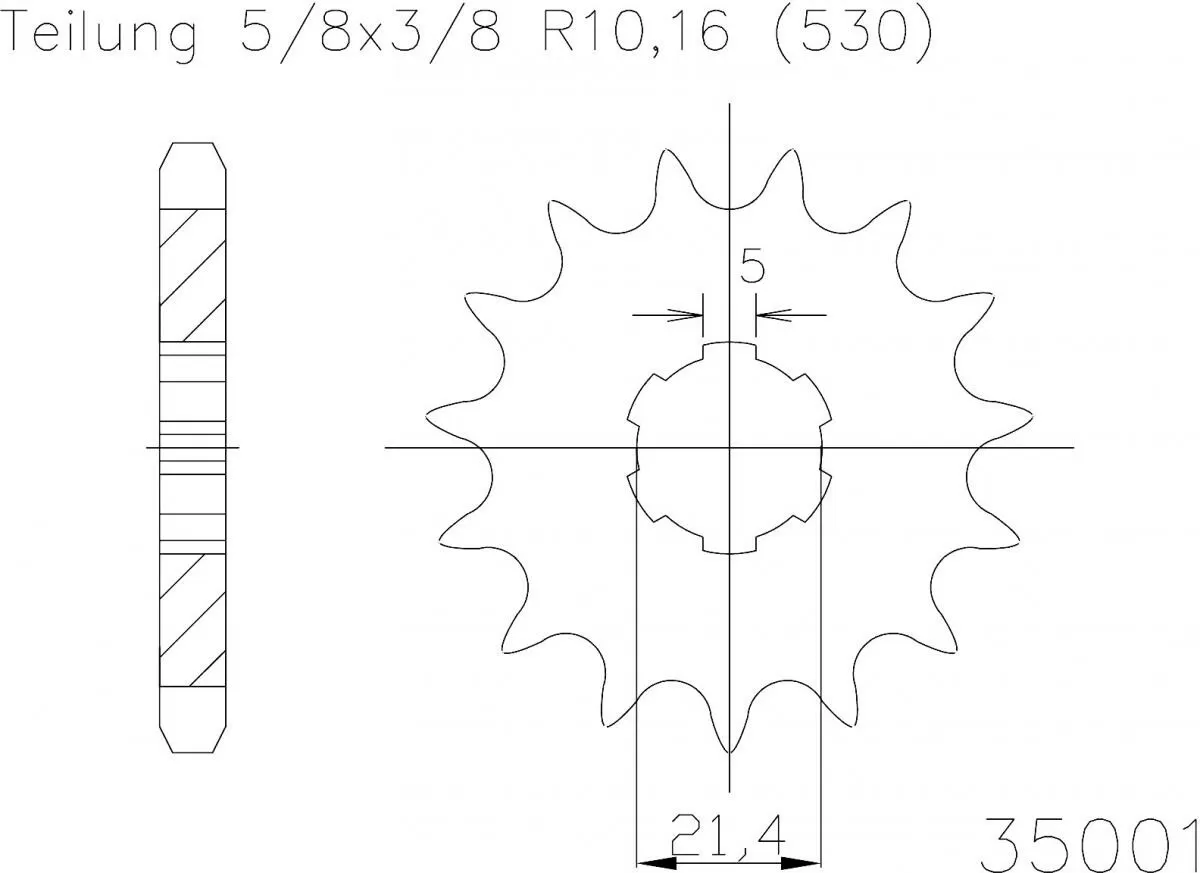 Esjot Sprocket Front 15T - 530