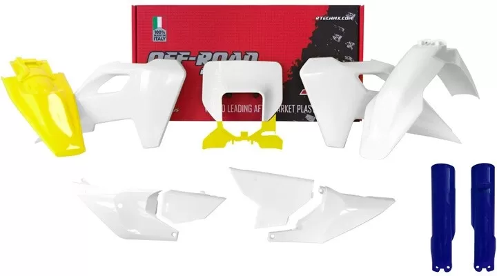 Rtech Plastic Kit Husqvarna TE/FE White/Grey/Lemon Yellow