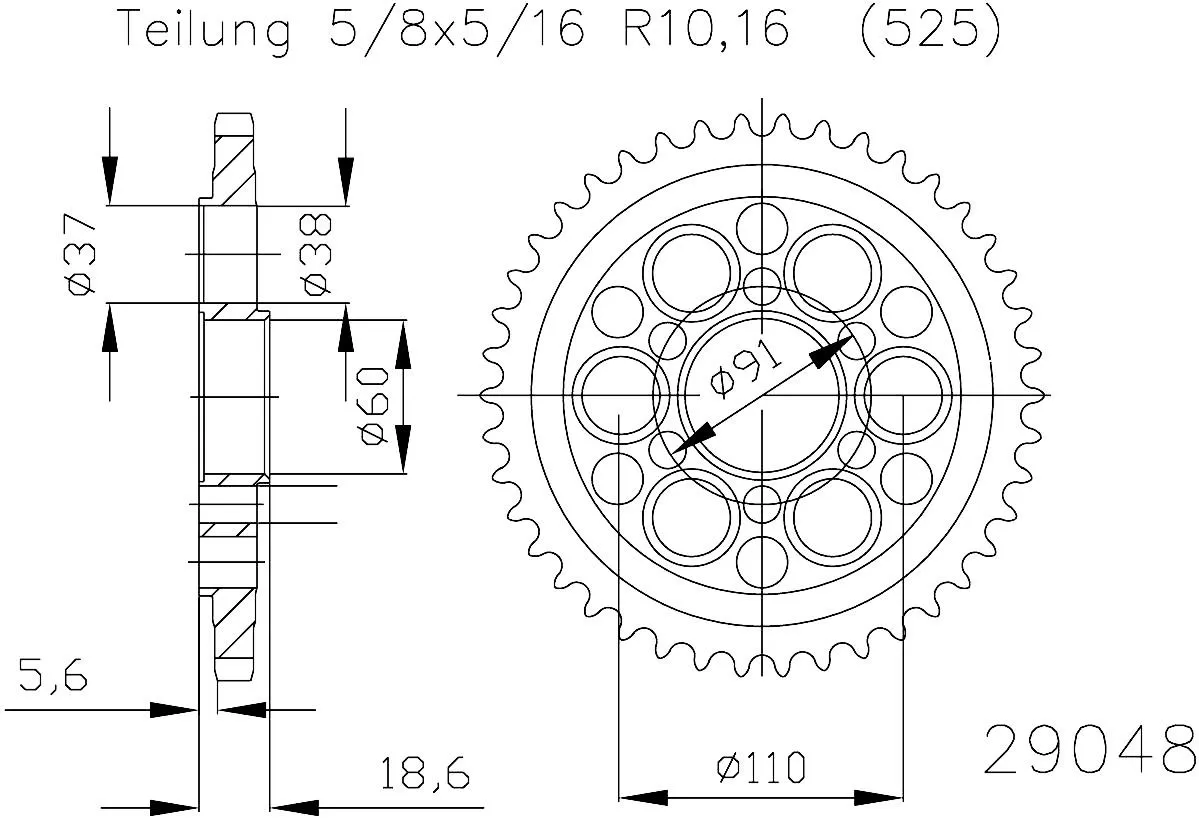 Esjot Sprocket Rear LIGHT 51T - 520