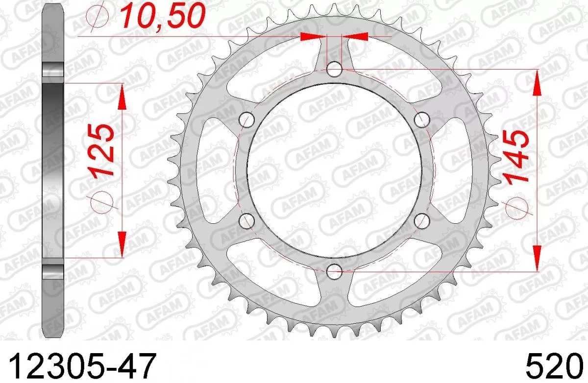 AFAM Sprocket Rear Steel 47T - 520