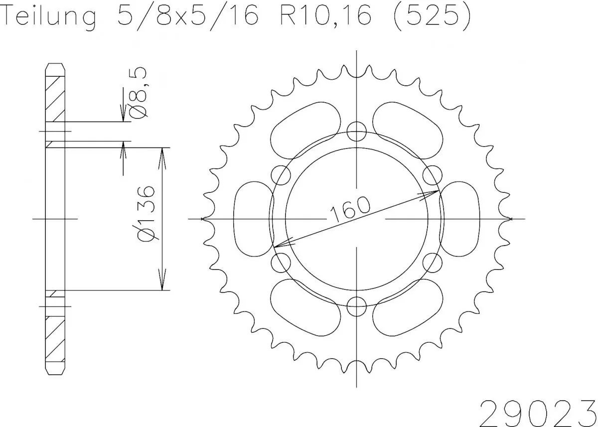 Esjot Sprocket Rear Steel 41T - 525
