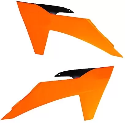 Rtech Radiator Scoops Neon Orange-Black SX 125-250-300 2023
