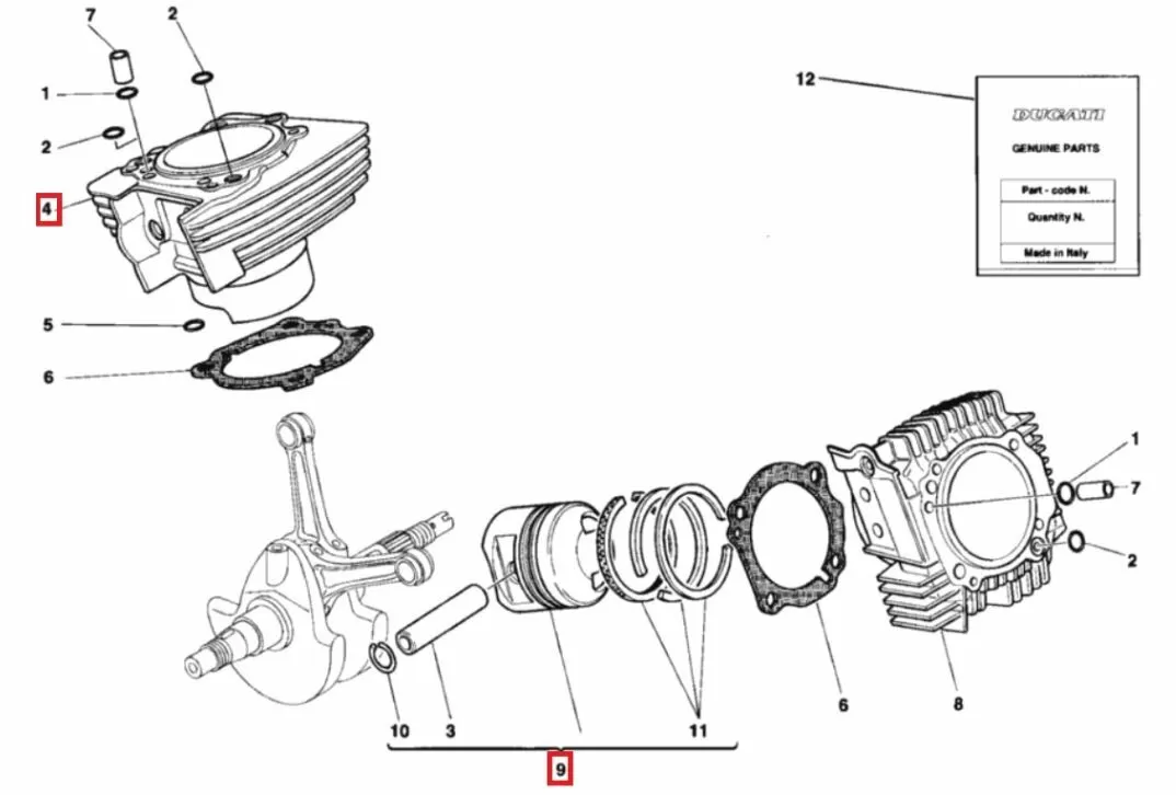 Vertical cylinder-piston assembly