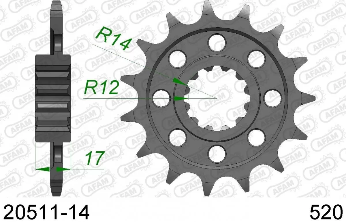 AFAM Sprocket Front 14T - 520