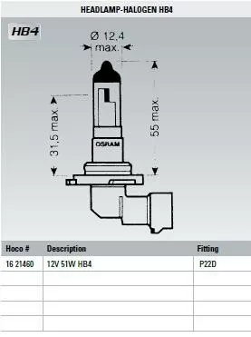Osram Bulb 12V 51W HB4