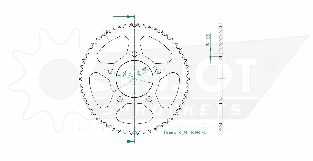 Esjot Sprocket Rear Steel 54T - 428