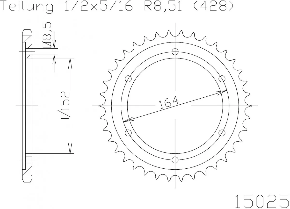 Esjot Sprocket Rear Steel 56T - 428