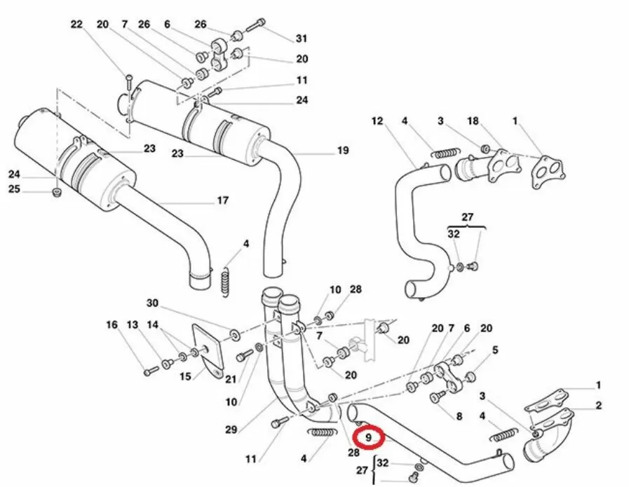 Vertical exhaust pipe