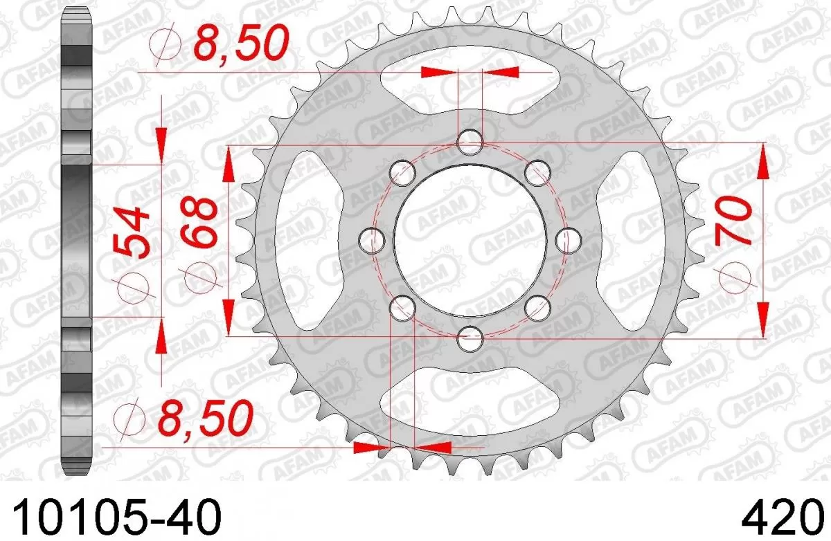 AFAM Sprocket Rear Steel 40T - 420
