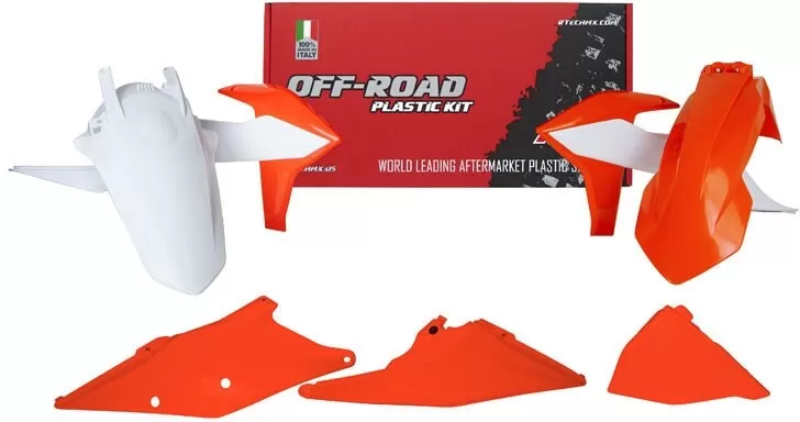 Rtech Plastic Kit 5-Piece KTM EXC/XC 2020-2023 Orange/White