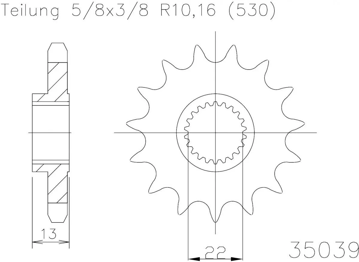 Esjot Sprocket Front 14T - 530