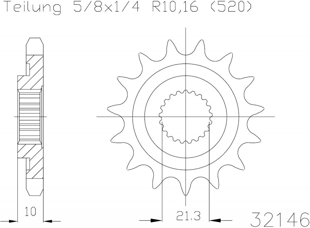 Esjot Sprocket Front 13T - 520