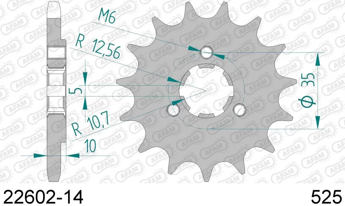 AFAM Sprocket Front 14T - 525