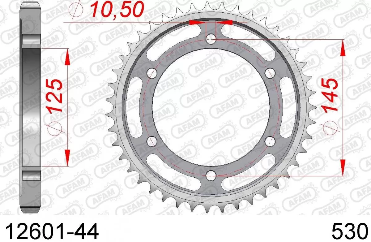 AFAM Sprocket Rear Steel 44T - 530