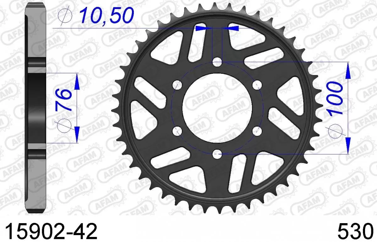 AFAM Sprocket Rear Aluminium 42T - 530