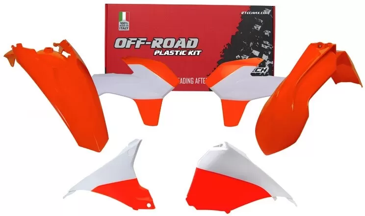 Rtech 5-Piece Plastics Kit w/ Airbox for KTM EXC Neon Orange