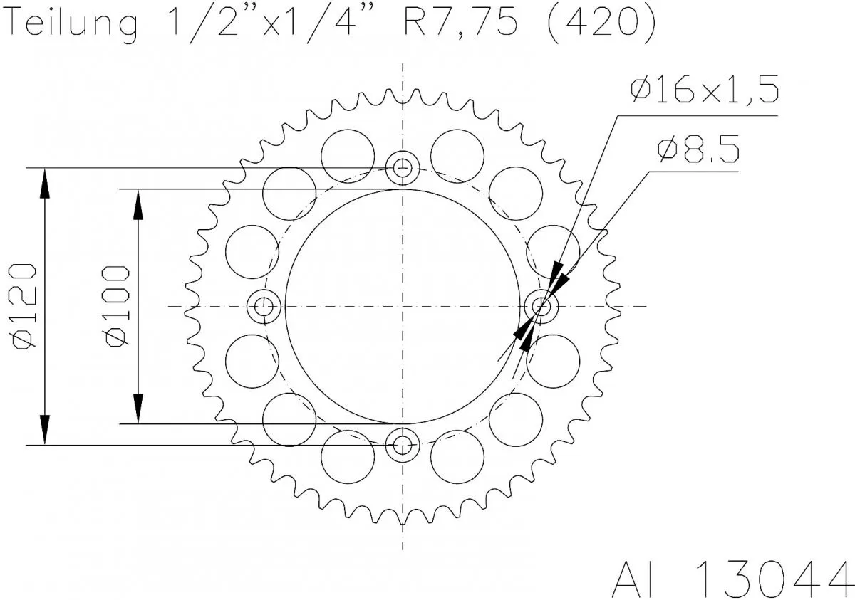 Esjot Sprocket Rear Aluminium 60T - 420