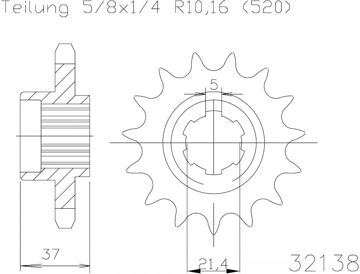 Esjot Sprocket Front 16T - 520