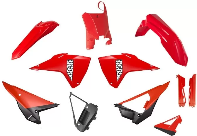 Rtech Full Plastic Kit Honda CRF-R/RWE 250/450 Red-Black