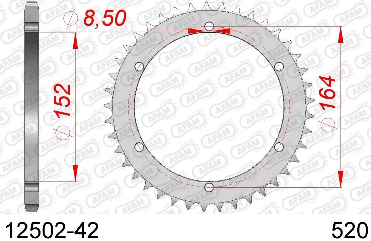AFAM Sprocket Rear Steel 42T - 520