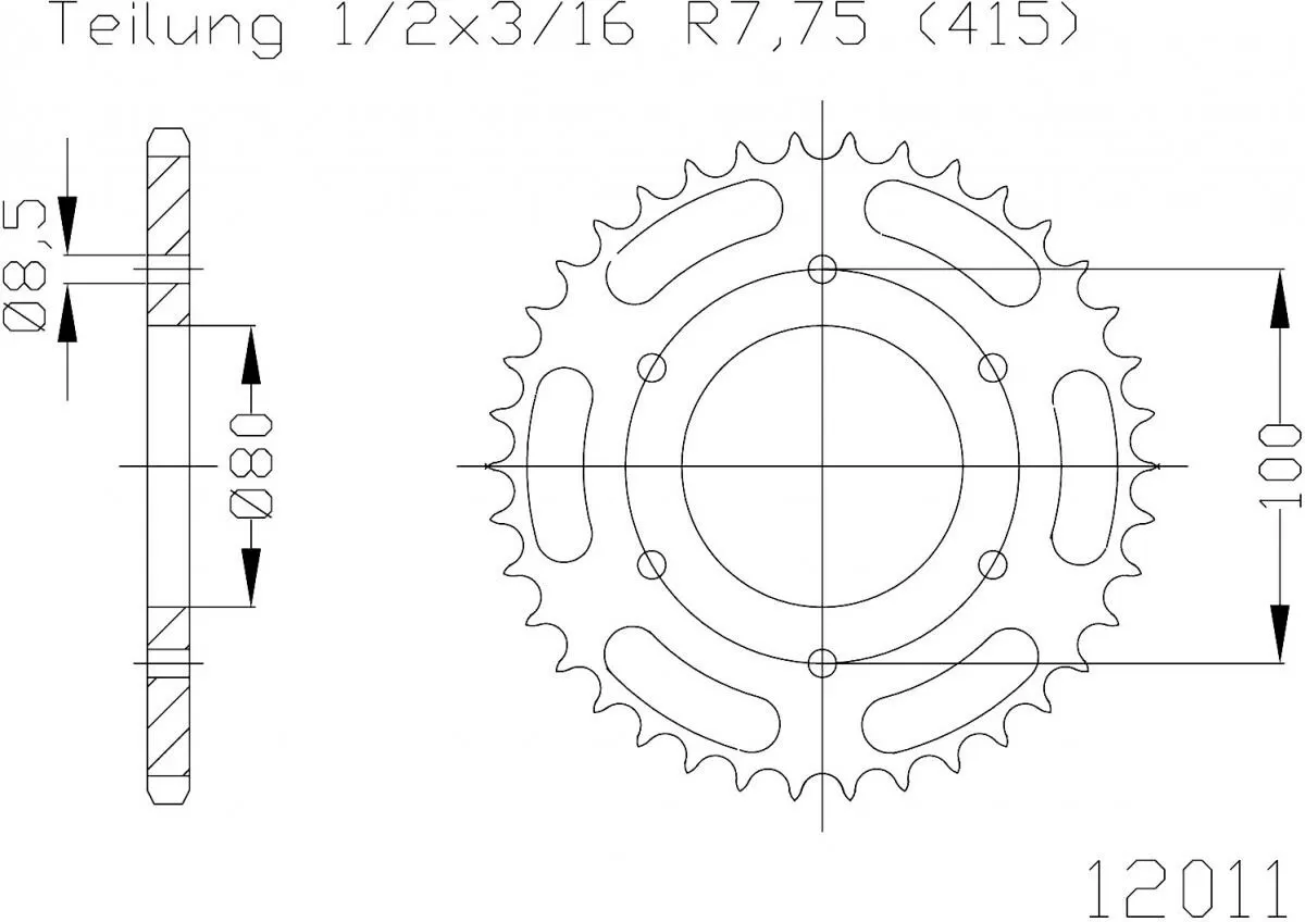 Esjot Sprocket Rear Steel 56T - 415