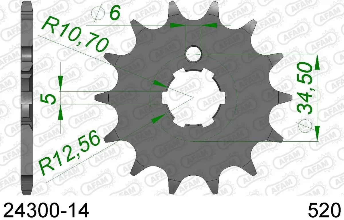 AFAM Sprocket Front 14T - 520