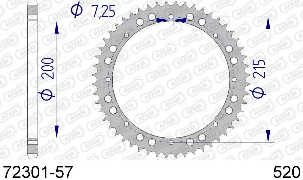 AFAM Sprocket Rear Aluminium 57T - 520