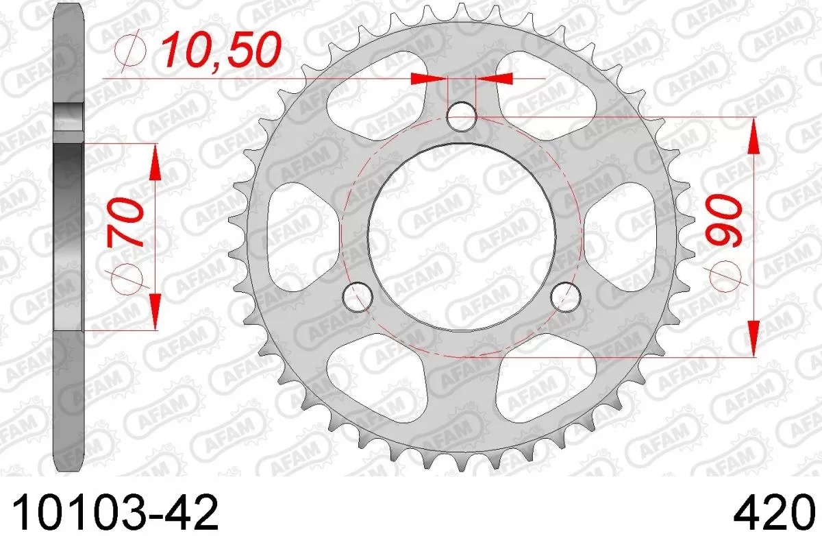 AFAM Sprocket Rear Steel 42T - 420