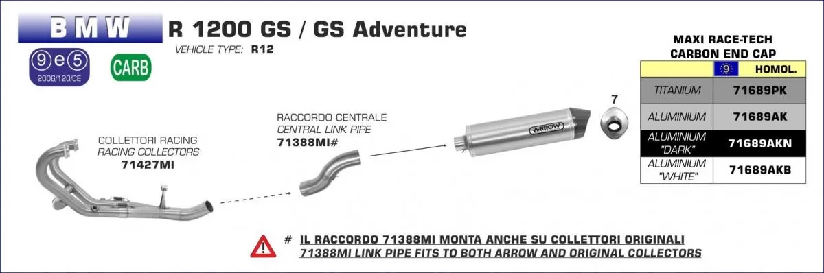 Arrow Link Pipe 71388MI