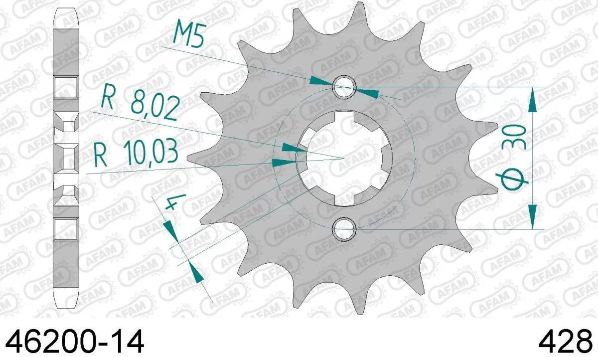 AFAM Sprocket Front 14T - 428