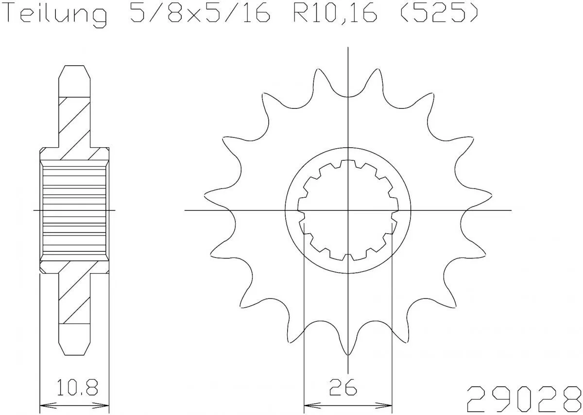 Esjot Sprocket Front 15T - 525