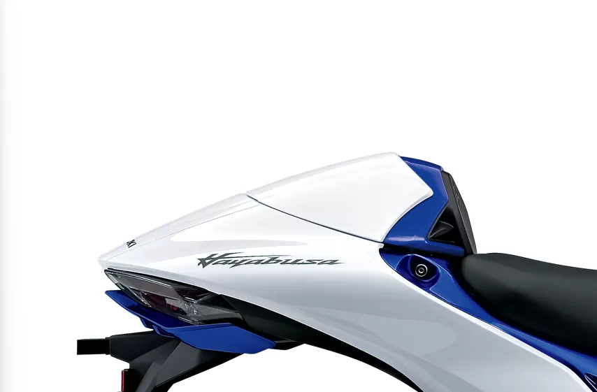 Suzuki Buddyseat Cover White Blue Hayabusa